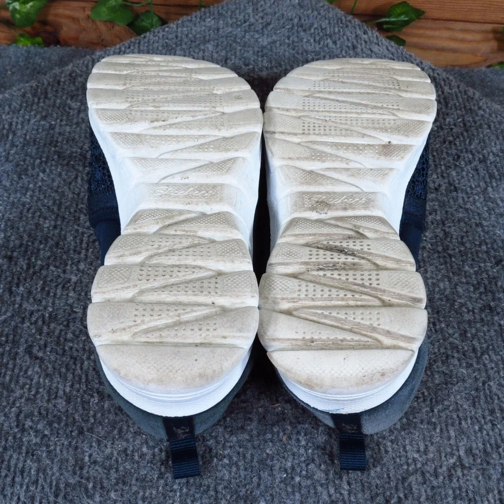Skechers Microburst One Up Womens Walking Slip On Shoes Size 8 Navy Blue Mesh